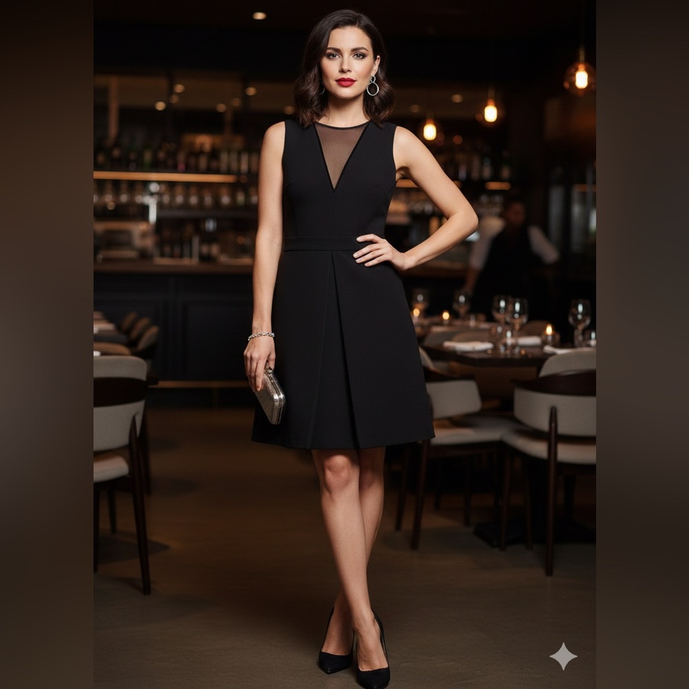 Elegant Black Sleeveless Dress Sandro  Paris